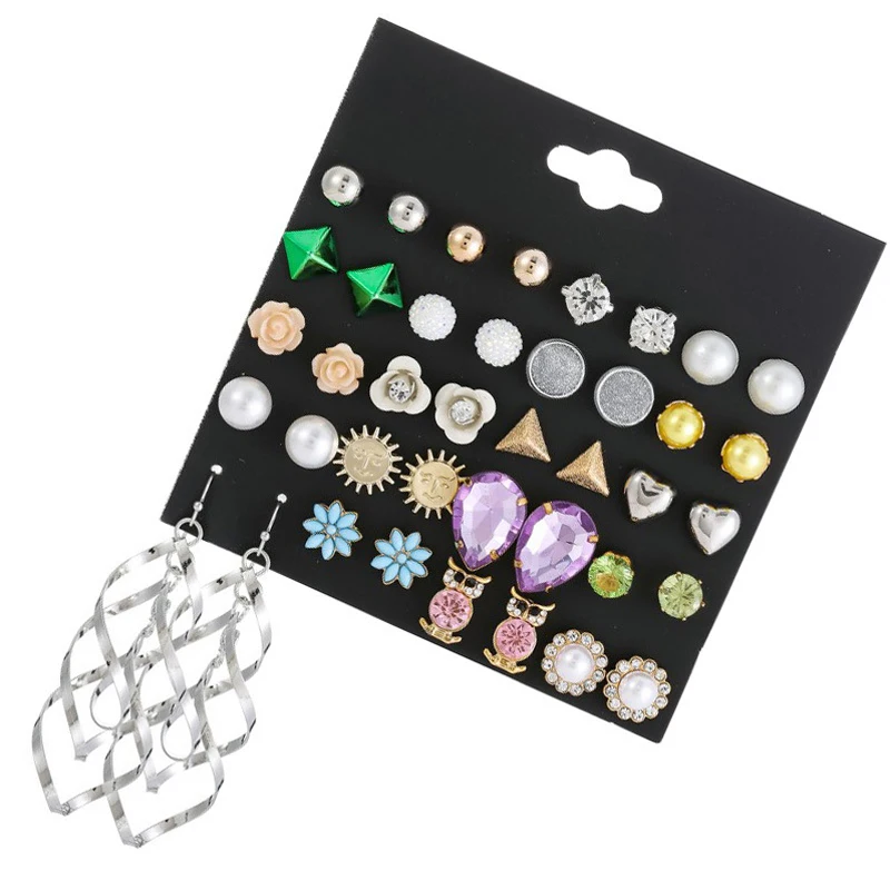 Женские серьги-гвоздики с кристаллами в стиле панк | Украшения и аксессуары