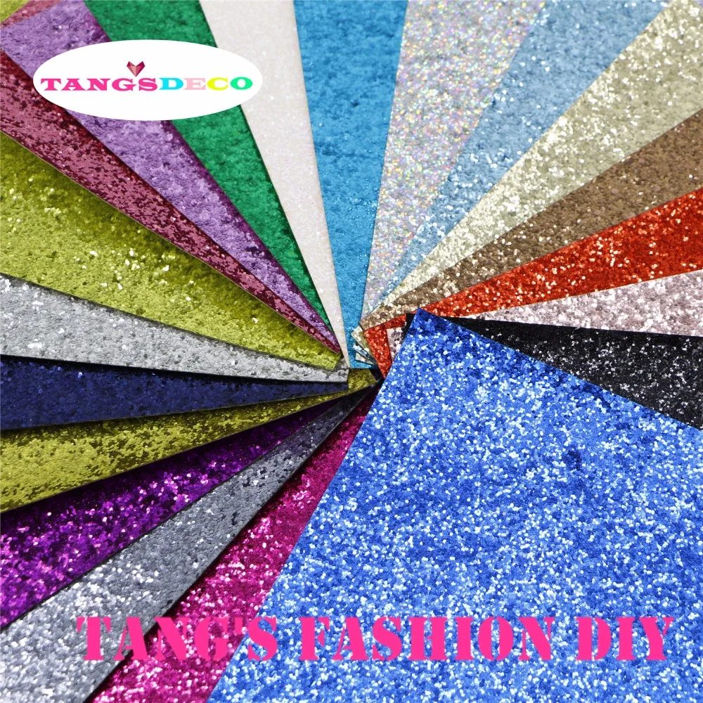 

10 PCS/SET--20X22CM DIY Hair Bow Material CHUNKY Glitter Leather&Fabric/Synthetic Faux PU Leather