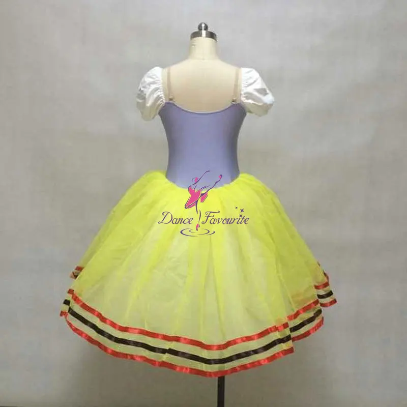 Белый/сиреневый лайкровый корсет романтическая балетная пачка Женский балетный