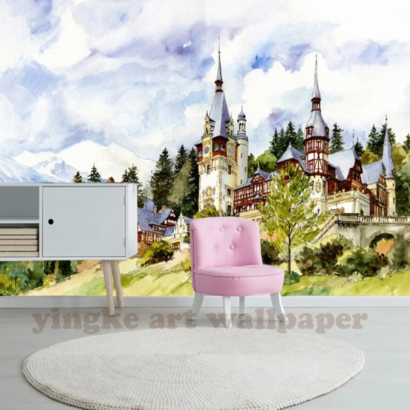 Пользовательские 3d обои Восточная Европа ручная роспись Фреска Кремль фото для