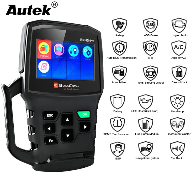 Autek IFIX969 Pro Профессиональный OBD2 автомобильный диагностический сканер инструмент