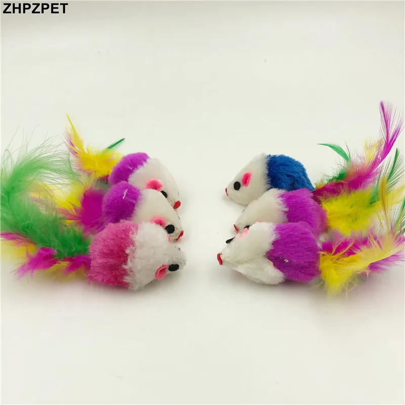 Горячая продажа 1 шт горячие цвета мышки с перьями кошки knuffels случайный цвет мини