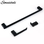 Smesiteli Роскошные полки для полотенец для ванной комнаты, черный рулон бумаги из нержавеющей стали, подвесные крючки для халата, домашняя полка для хранения, органайзер для ванной комнаты