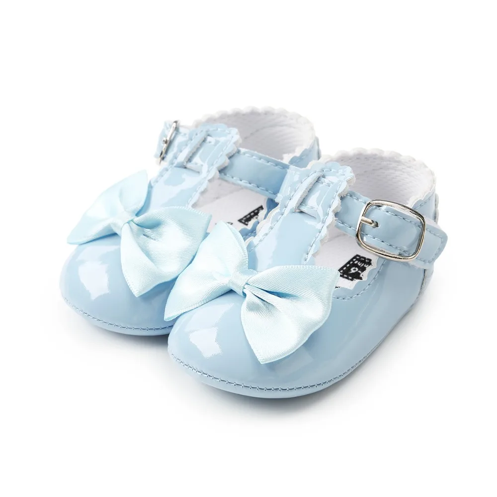 

Light Blue Newborn Shoes PU Leather Girls First Walkers Shoes Soft Sole Infant Toddler Shoes Cute Bowknot Bebe Baby Shoes.CX43C