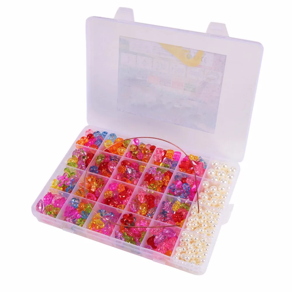 Lisli Красочные Акриловые Бисер Игрушка DIY Ювелирные Изделия для Детей Ожерелье и