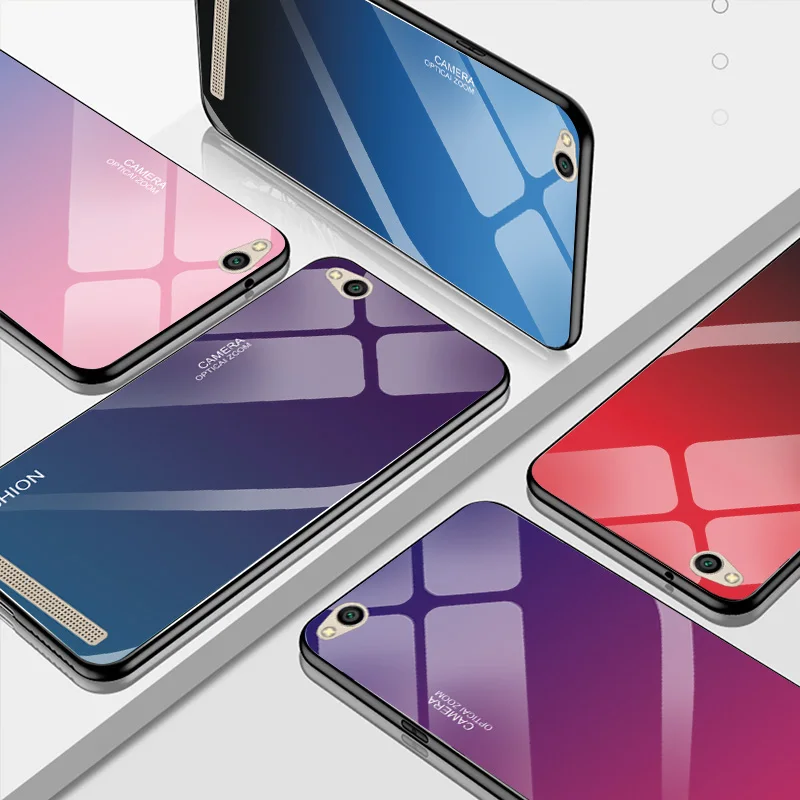 YOUVEI Gradient Tempered Glass Case For Xiaomi Redmi 5A Redmi5A Cover for 5 A |