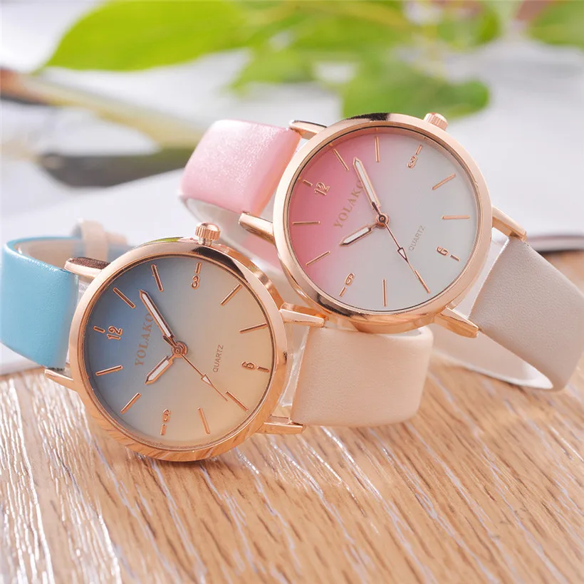 YOLAKO Брендовые женские часы модные кожаные Наручные Mujer Bayan Kol Saati Montre Feminino|Женские