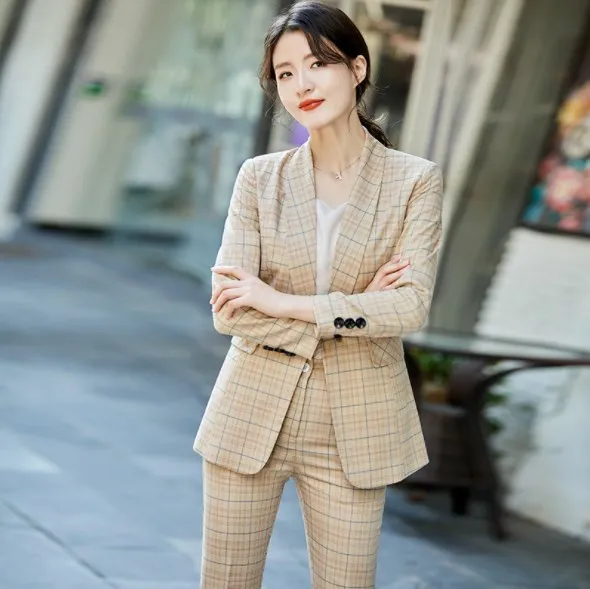 Женские облегающие брюки и блейзеры корейские офисные костюмы из двух предметов