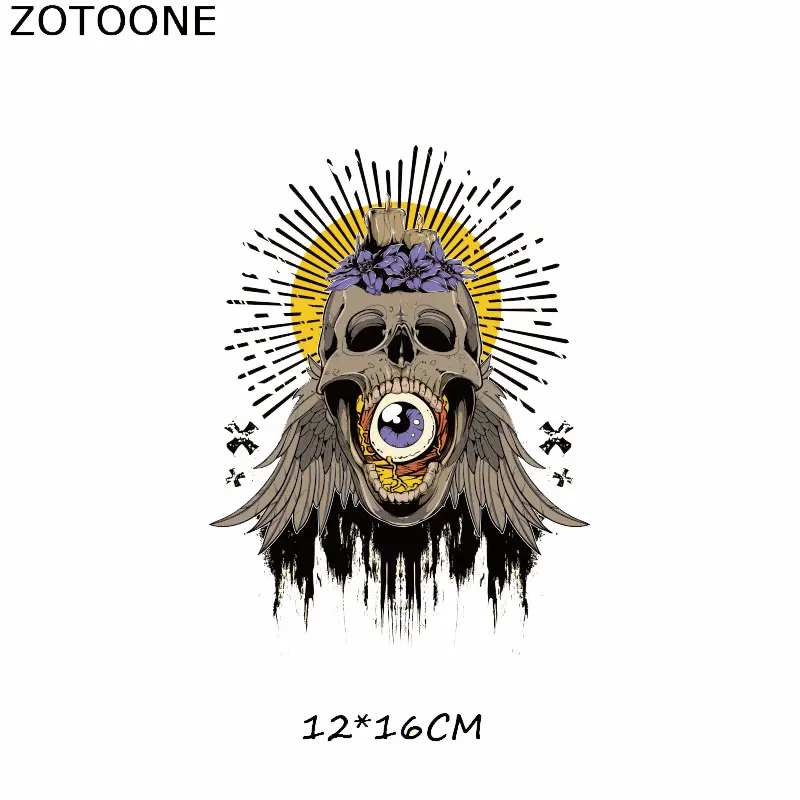 Нашивки ZOTOONE с черепом термоклейкие нашивки для одежды виниловые изображением