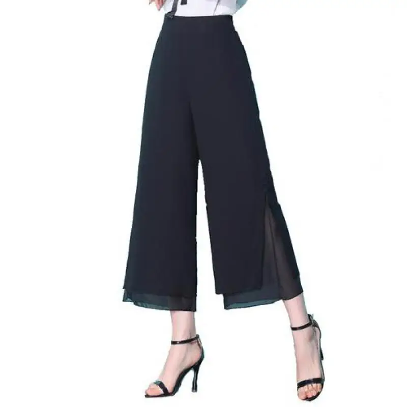 2019 новые летние женские шифоновые брюки длиной до щиколотки 4xl Плюс Размер