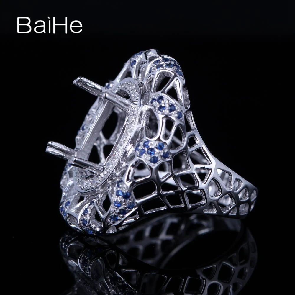 BAIHE Solid 14K White Gold Oval cut Anniversary Women Cute/Romantic Fine Jewelry Elegant unique Semi Mount Ring | Украшения и