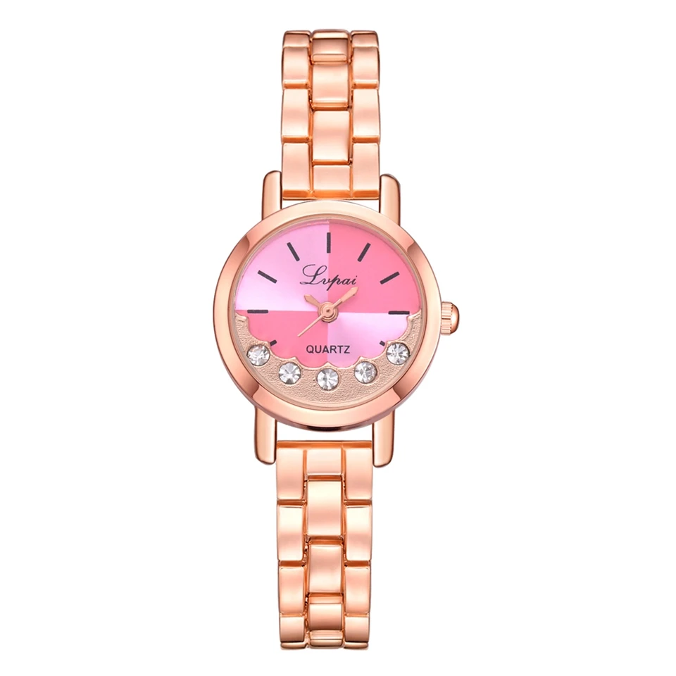 Rose Gold Pink Новинка, модные женские часы, стразы, роскошный бренд, браслет из нержавеющей стали, часы для девушек, кварцевые, под платье, часы, reloj mujer - Цвет: Rose Gold Pink