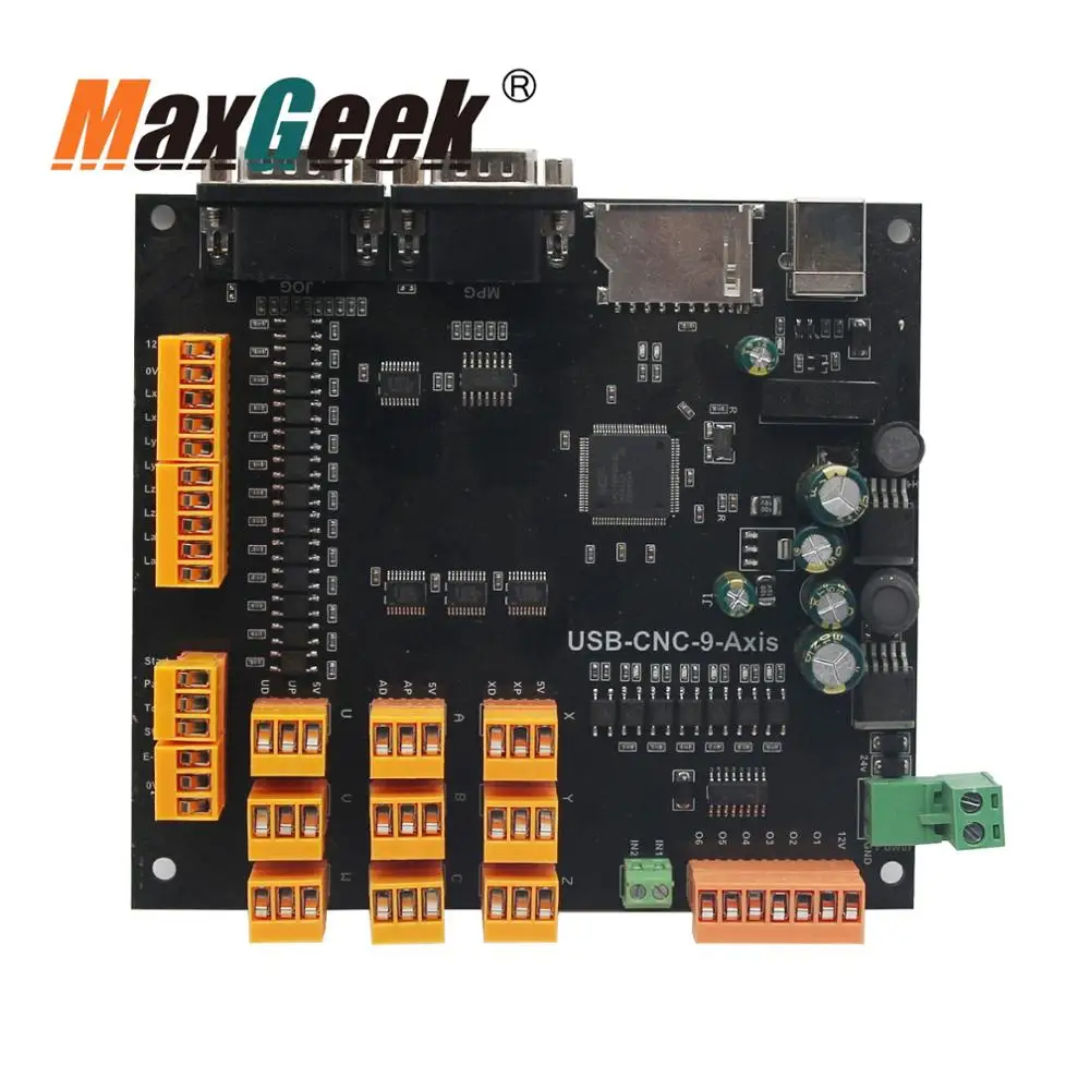 9 оси набор контроллеров cnc 100 кГц USB контроллер шагового двигателя коммутационная плата+ USB кабель+ компакт-диска
