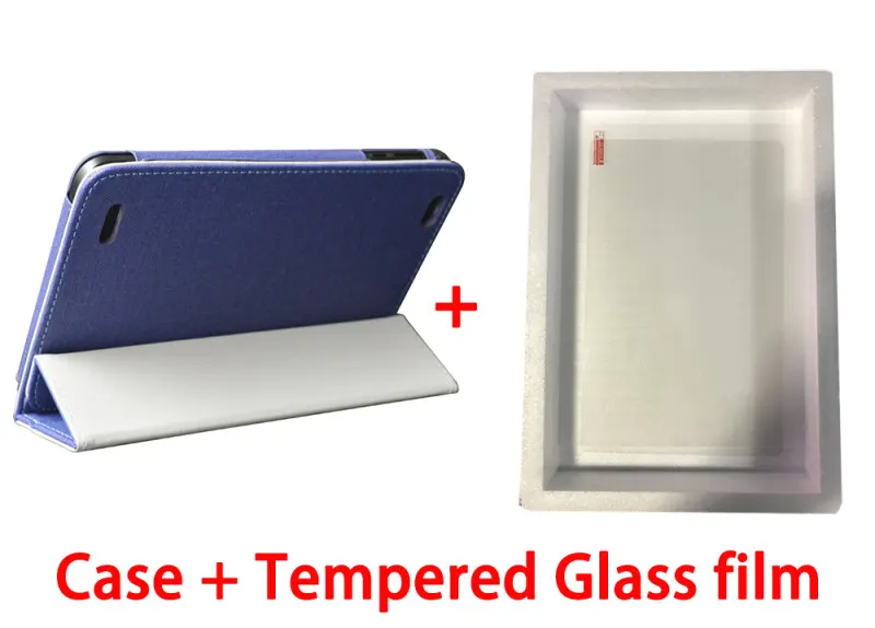 blue-Tempered film Чехол для Teclast P80X pu кожаный чехол с функцией подставки для Teclast P80 X 8 дюймов - Цвет: blue-Tempered film
