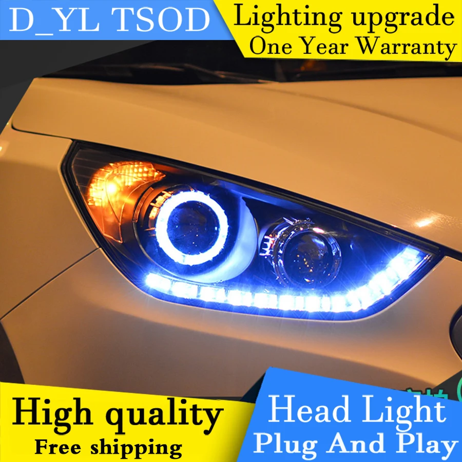

Стайлинга автомобилей головной светильник s для Hyundai IX35 2010-13 светодиодный головной светильник для IX35Head светильник Светодиодный дневной све...