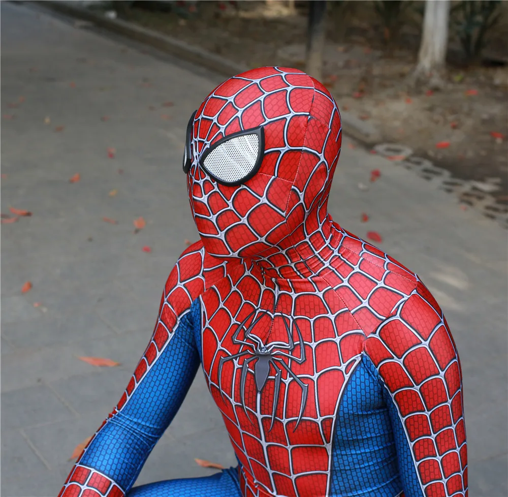 Для взрослых и детей, костюм Человека-паука 3 Raimi Spiderman, Супергерой zentai, боди, костюм, Комбинезоны