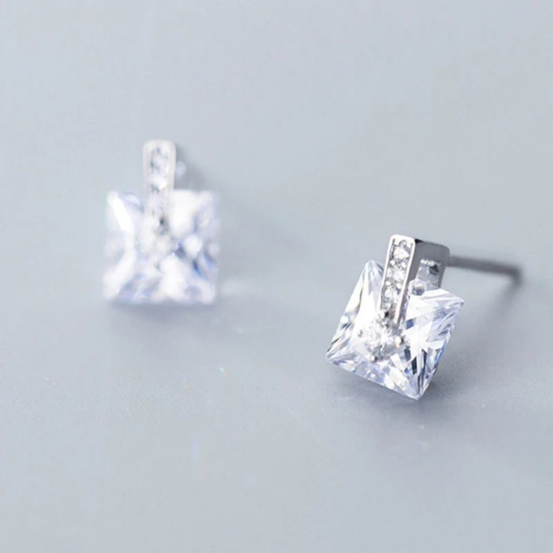 Серебро 925 пробы простые геометрические Мода Rosegold Стад Серьги модные для Для женщин украшений для девочек подарок на день рождения