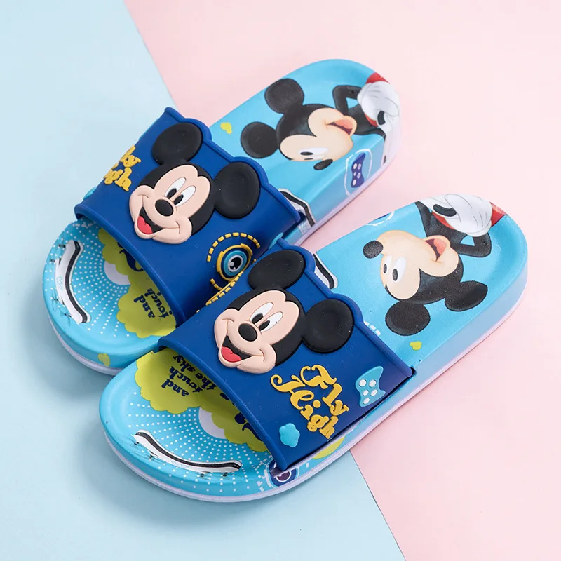 Disney/детская обувь летние домашние Нескользящие мини-тапочки с Микки из