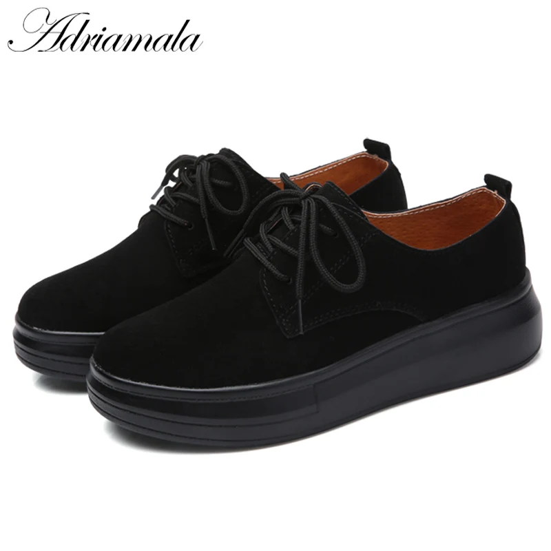 Adriamala Кожи Женщин Бездельников Туфли На Платформе 2017 Весна Новое Прибытие