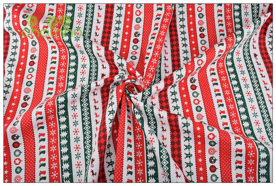 Chainho, 8 шт./лот, серия Merry Christmas, саржевая хлопковая ткань с принтом, Лоскутная Ткань для шитья и шитья, материал для детей и малышей