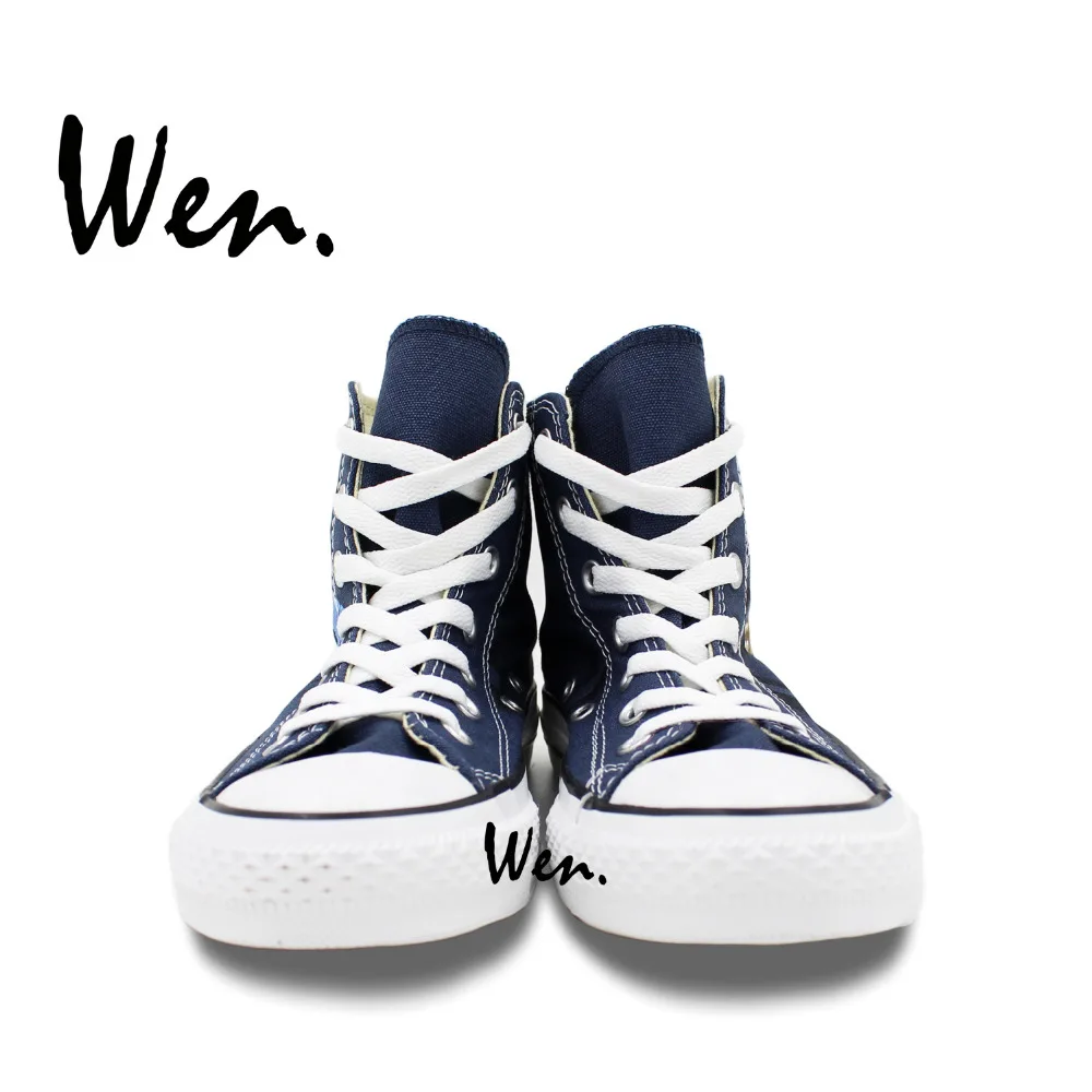 Женские и мужские парусиновые кроссовки Wen дизайн с ручной росписью обуви Custom Doctor