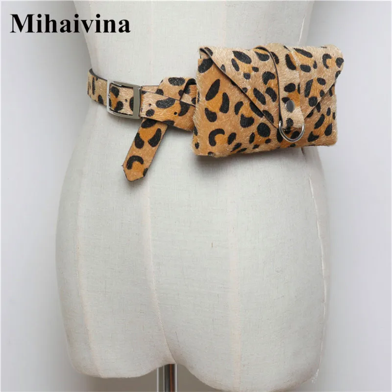 Высококачественные поясные сумки Mihaivina Женские с леопардовым принтом дорожные
