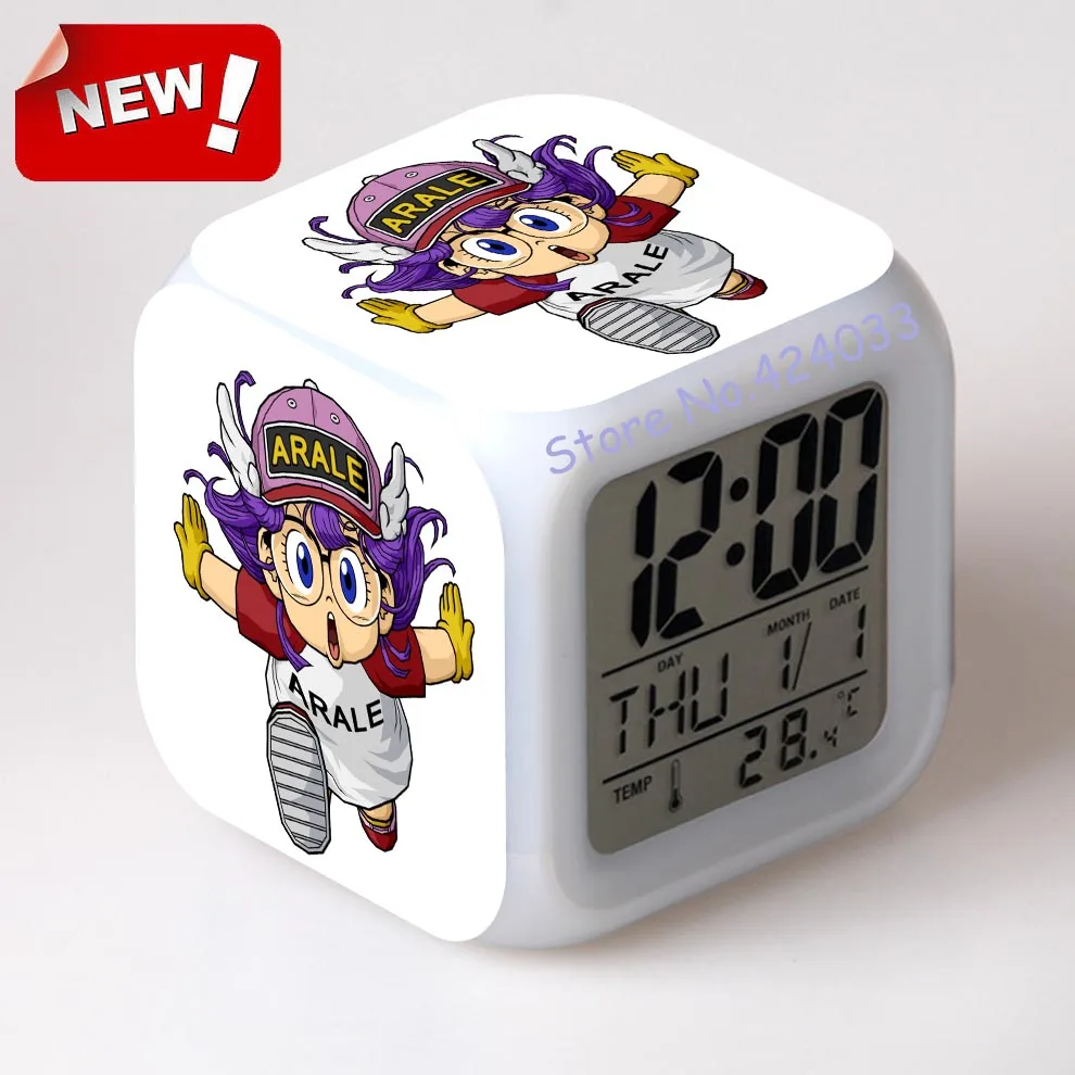 Arale будильник светодиодный свет 7 цветов изменить ЖК дисплей Reloj Квадратный