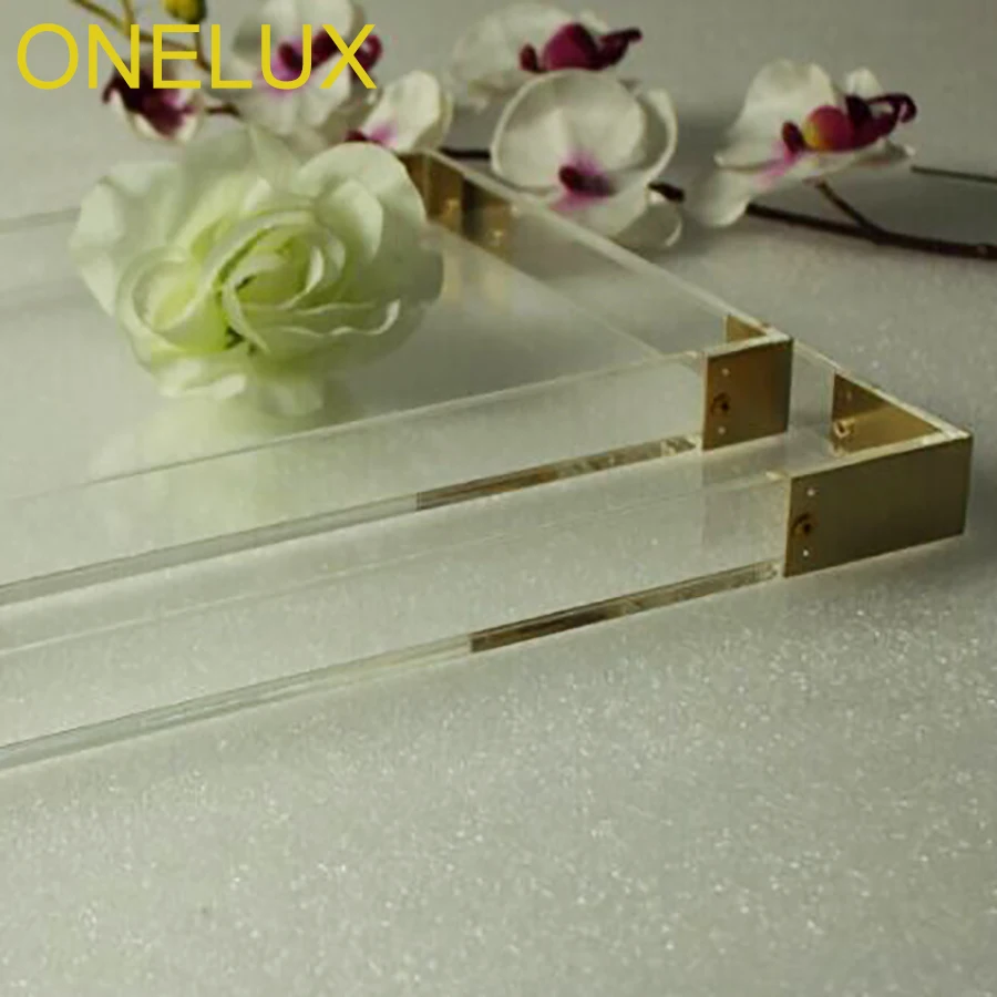 (2 шт./лот) прозрачные лотки для хранения косметики Lucite с металлическими