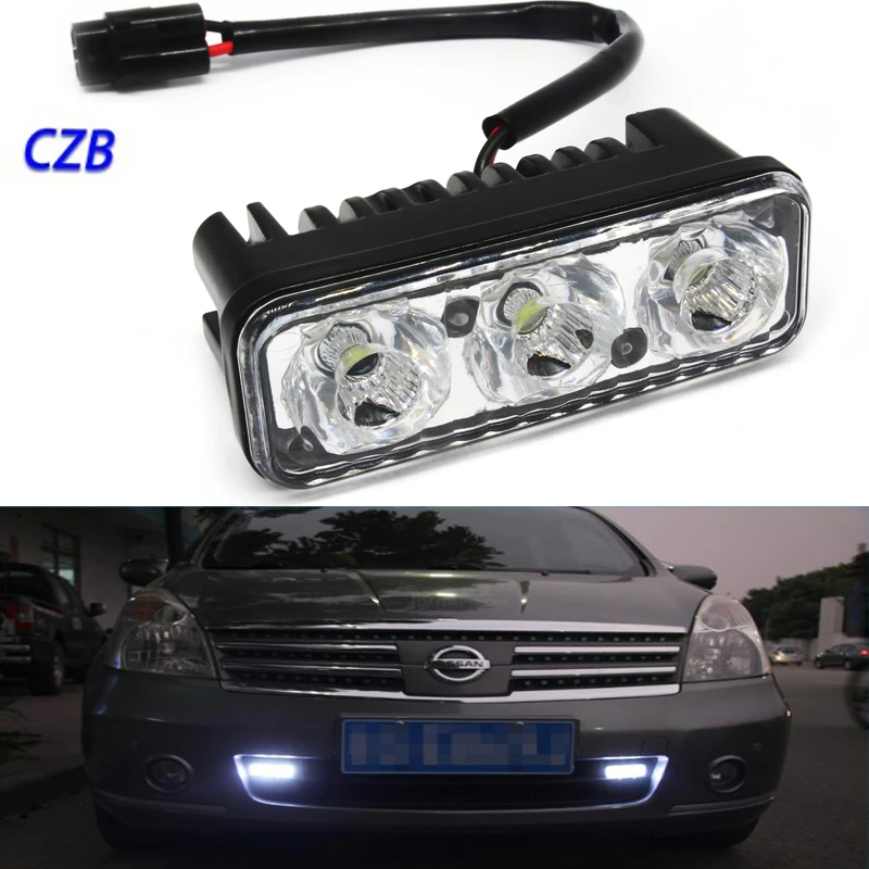 2pcs Waterproof Car High Power Aluminum DRL LED Daytime Running Light with Lens DC 12v Xenon White | Автомобили и мотоциклы
