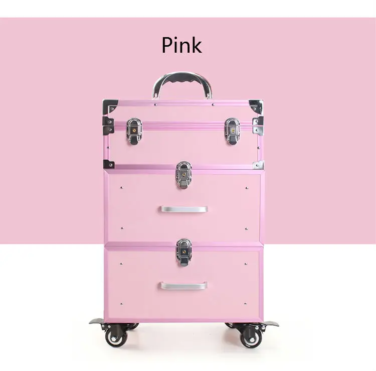 Тележка для ногтей макияж коробка Красота чехол с колесами профессиональный