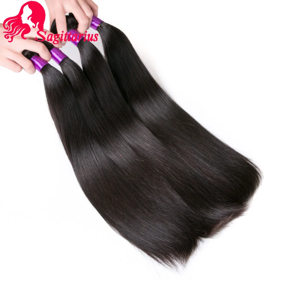 Brazilian Virgin Hair With Closure 13*4 Ear To Lace Frontal Straight 4Bundles Human |