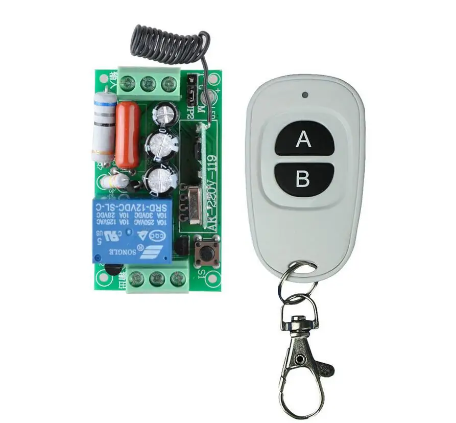 Лучшая цена переменный ток 220 В 1CH Беспроводная фоторесивер передатчик 2 кнопки
