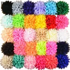 20 шт.лот, большой Шифоновый Цветок для волос 10 см, повязка на голову без зажимов, с плоской спинкой, 32 цвета на выбор, FH03