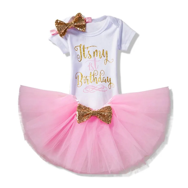 

1 Year Little Girl 1st Birthday Party Dress Baby Tutu Cake Smash Outfits First Christmas Gift Toddler Girls Kids Baptism Clothes