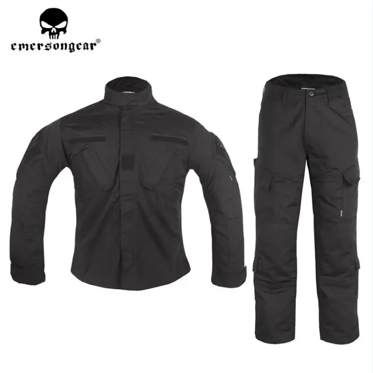 EM6904BK Emersongear армейская тактическая БДУ костюм для охоты на открытом воздухе спортивная одежда для мужчин военный боевой спортивный костюм осень зима 2 шт. спортивный комплект - Цвет: EM6904BK