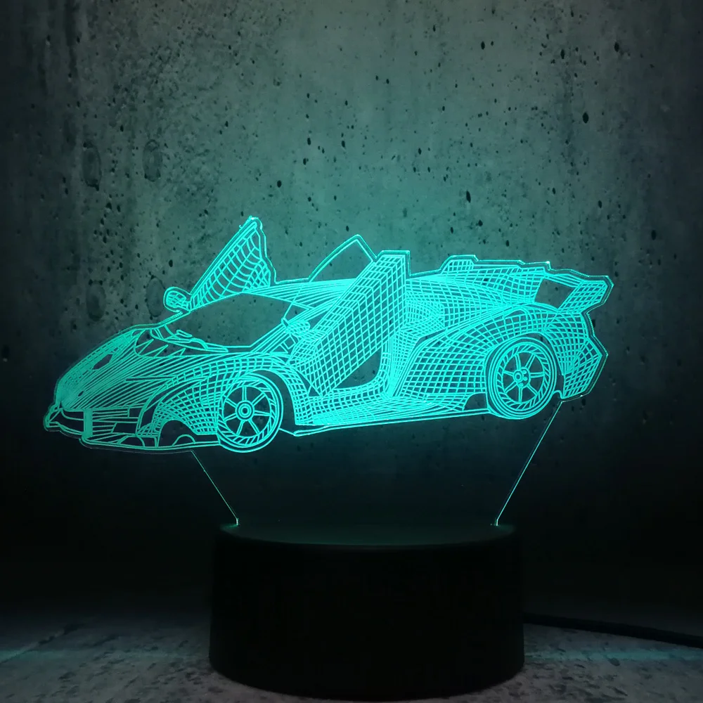Lamborghini Veneno Модель гоночного автомобиля 3D светодиодный светильник ночник крутая
