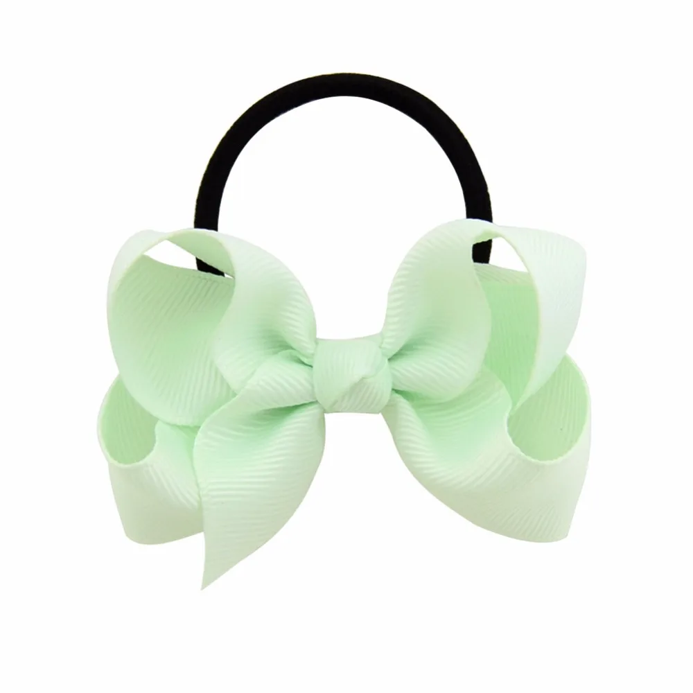 

20pcs/lot 3inch Ribbon Hair Ribbon Bows With Elastic Band Hairband for Kids Hair Accessories Boutique Bows