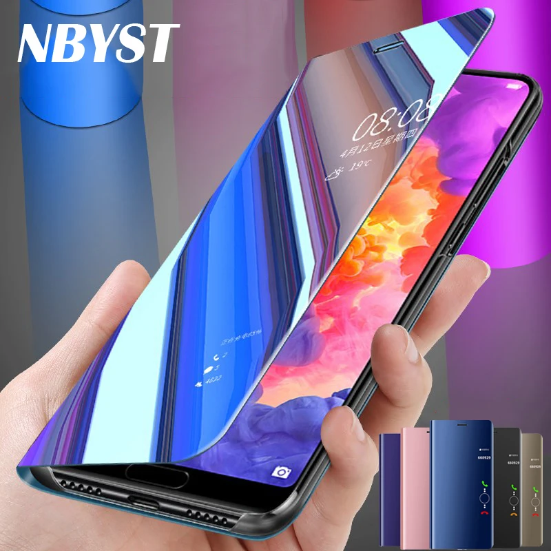 Зеркальный умный чехол с откидной крышкой для Samsung Galaxy J3 J5 J7 A5 2016 2017 J730FM A6 A8 S6 S7 Edge S8