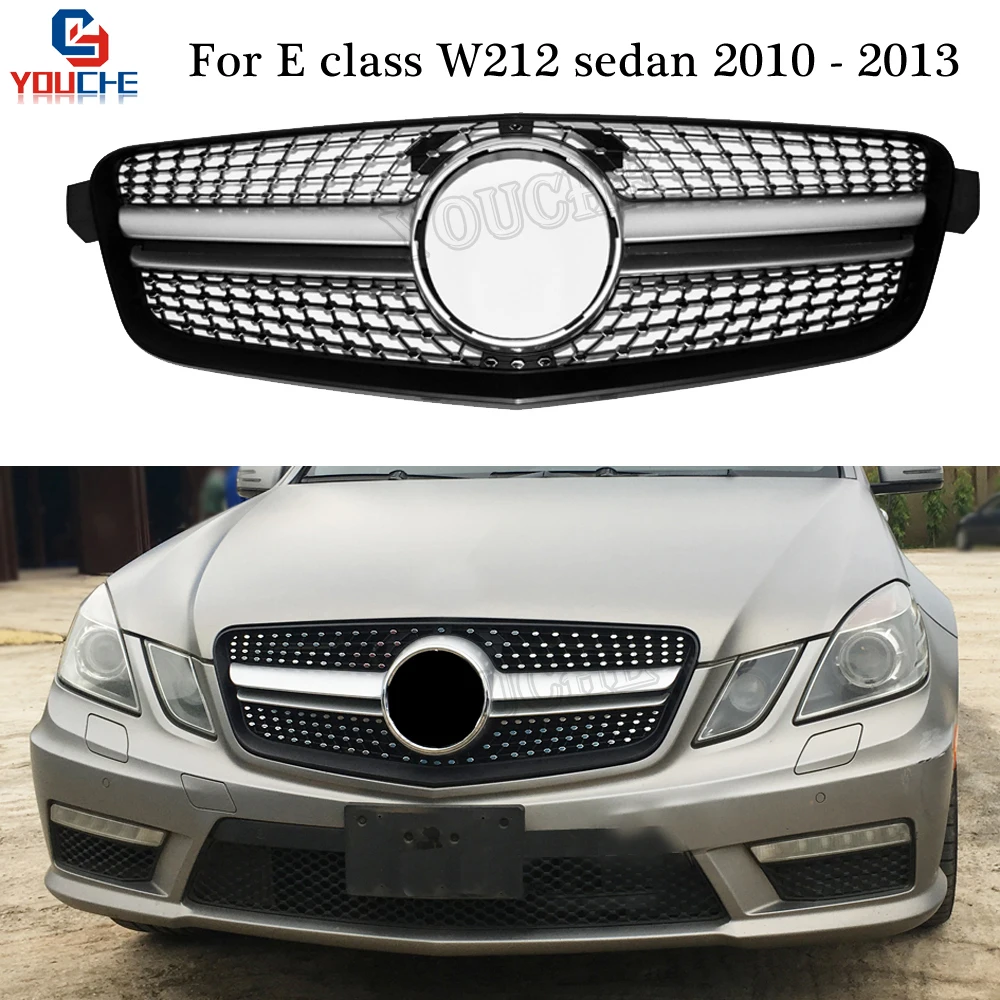 W212 бриллиантовый гриль передний бампер решетка для Mercedes E Class Sedan 2010 2013 E200 E250 E300 E350