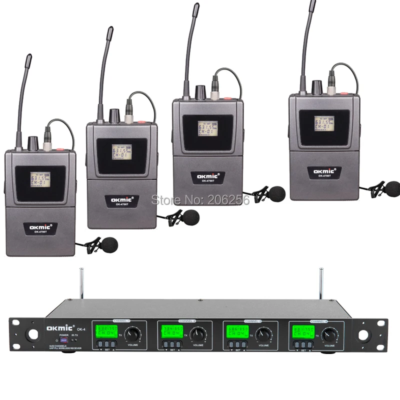 Новый OKMIC OK 4/4700 черный профессиональный UHF четыре канала Беспроводная система