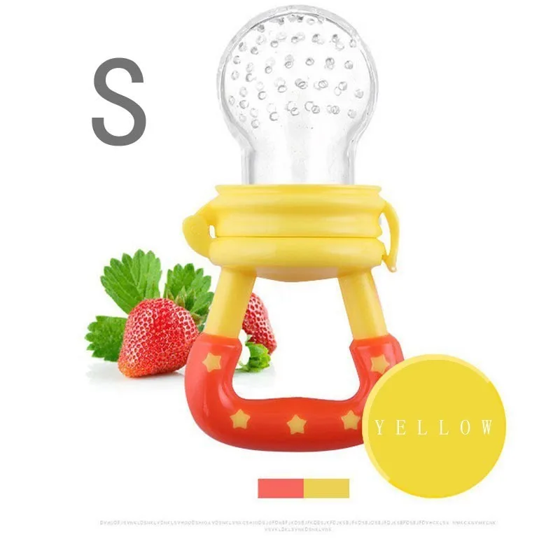 Yellow S Силиконовая детская соска; соска для младенцев; соска для малышей; соска для кормления фруктов - Цвет: Yellow S