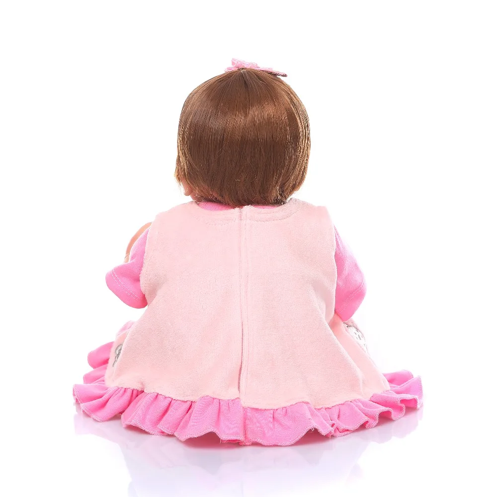 

Cute fat face 48CM Simulation Reborn Baby Doll Soft 3/4 Silicone Vinyl Bonecas Toys Alive Baby Dolls For sale Play house toy N04