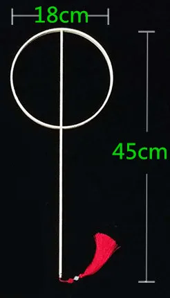 round 18cm long45cm Мульти размер с длинной ручкой китайский веер держатель стенд ручной работы Мода DIY танцевальный костюм, реквизит Круглый ручной вентилятор каркас - Цвет: round 18cm long45cm