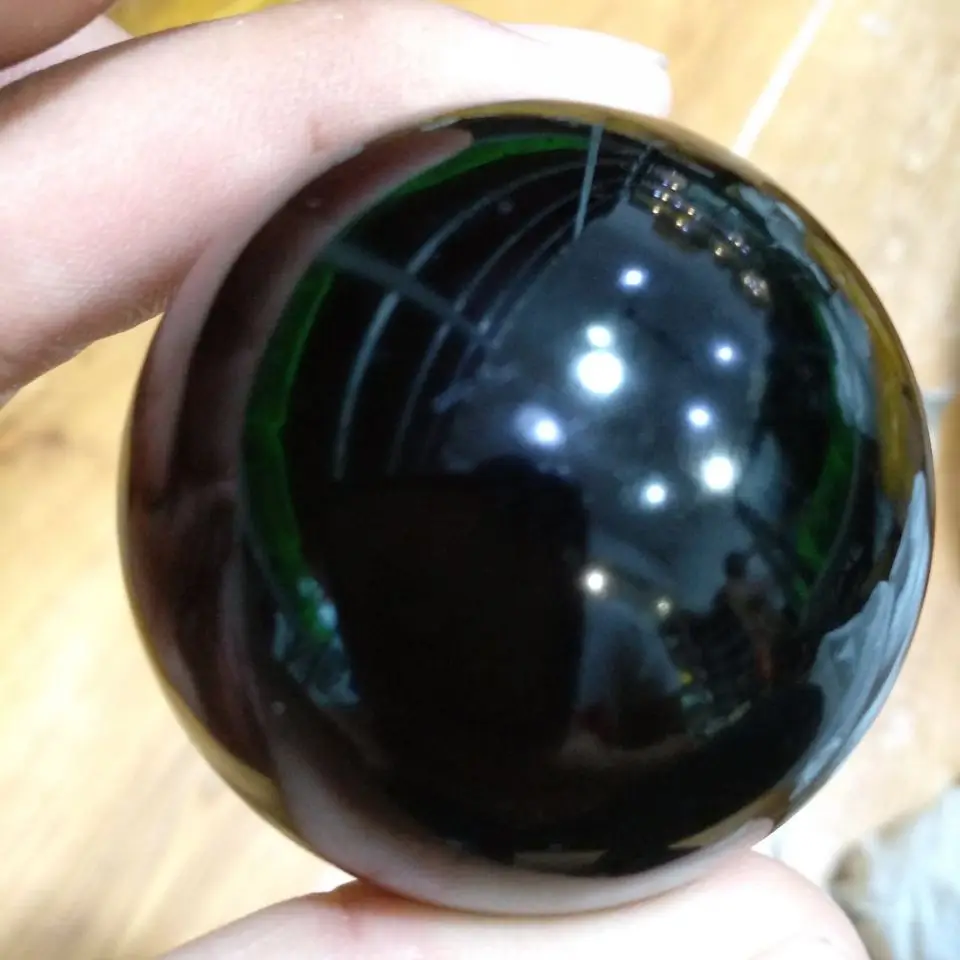 50mm Black OBSIDIAN Sphere - One Medium Natural Obsidian Crystal Ball | Дом и сад