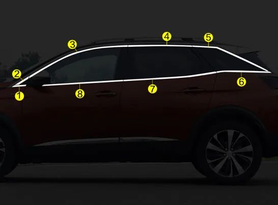 Для peugeot 3008 GT 3008GT автомобиля из нержавеющей стали гарнир столб окно средняя полоса отделка рамка лампа капот