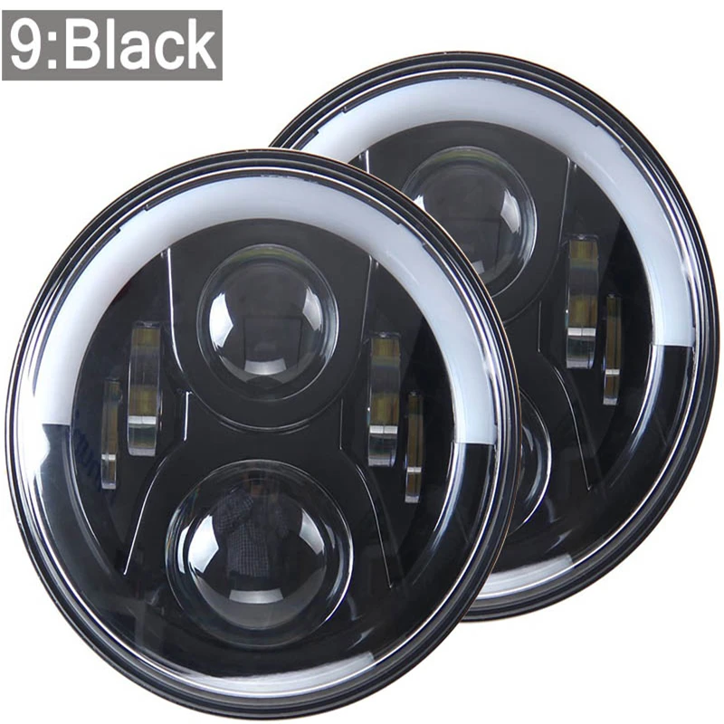 

60W High Power 6000k Brand 7"Inch Round LED Headlights Black With LED DRL For Jeep Wrangler CJ JK Turn Signal Far And Near Light