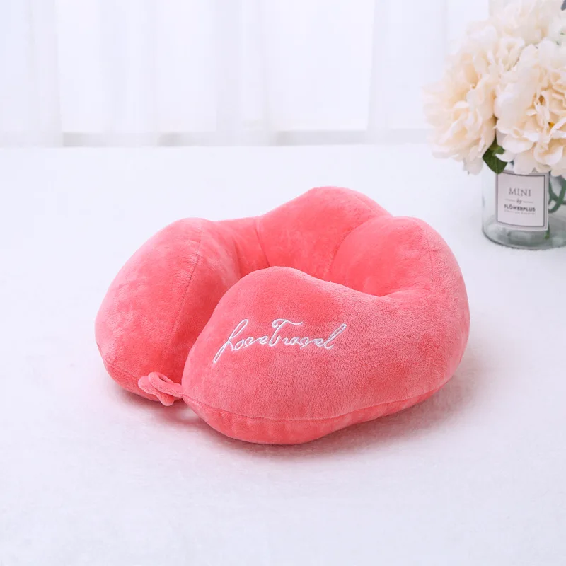 Watermelon Red U-образная подушка для путешествий, автоматическая поддержка головы шеи, мягкая Ортопедическая подушка, офисный ворс, автомобильный полёт, дорожная подушка для воздушных судов - Цвет: Watermelon Red