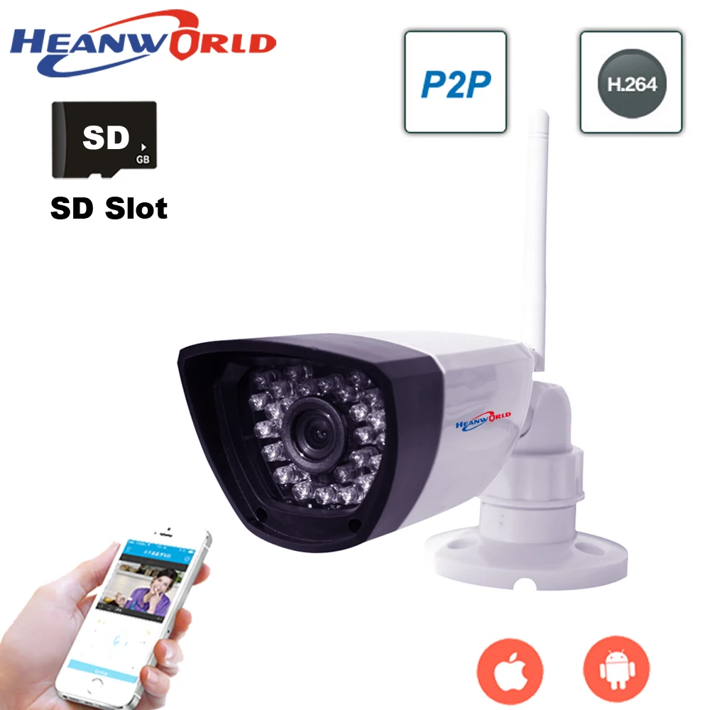 Беспроводная Проводная IP камера Heanworld P2P ONVIF 1080P веб HD для домашнего
