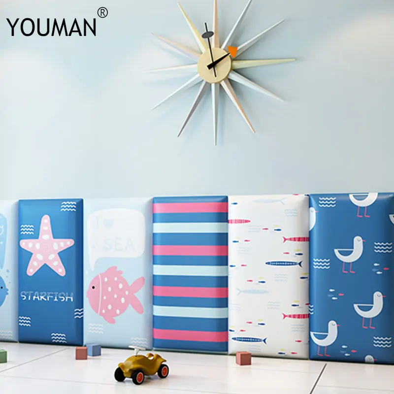 

Wallpapers YOUMAN Wallpaper 3d Decorative Wall Stickers Headboard Self Adhesive Soft Wall Covering Panels Sport Bedding Border
