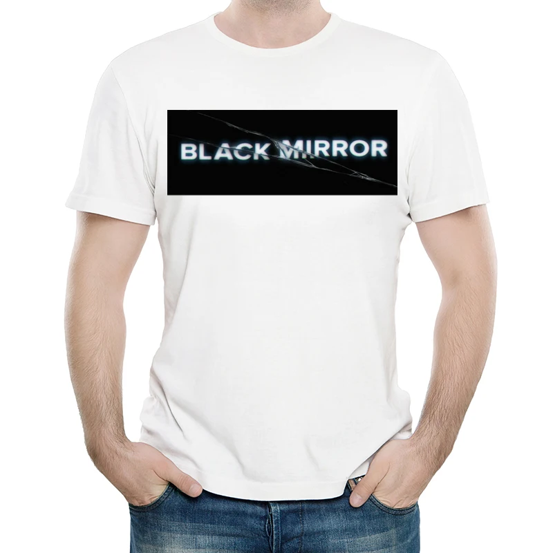 Черная зеркальная футболка мужская с коротким рукавом модная ТВ Драма печать